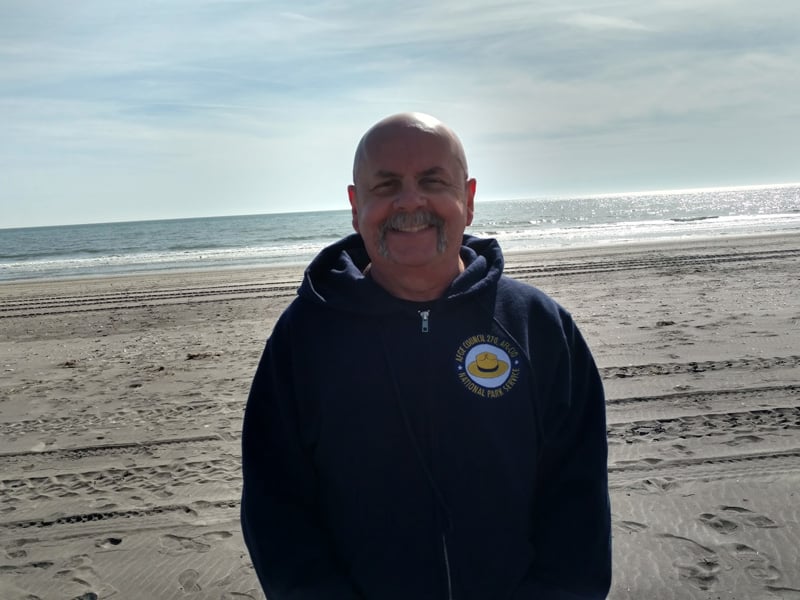 David Fitzpatrick, AFGE Council 270 Secretary Treasurer on the beach.