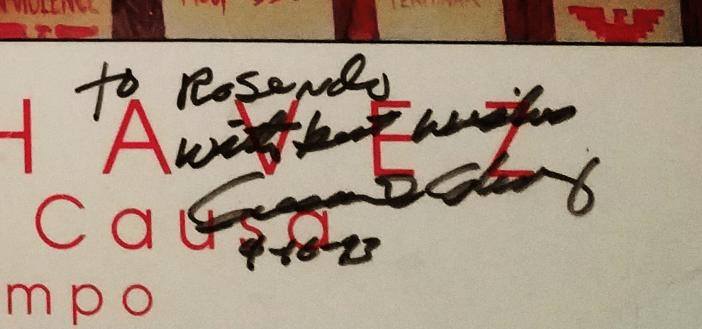 A photo of Cesar Chavez's signature