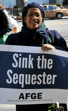 Linda Mason was a longtime AFGE Activist. Here she is at our "Sink the Sequester" rally.