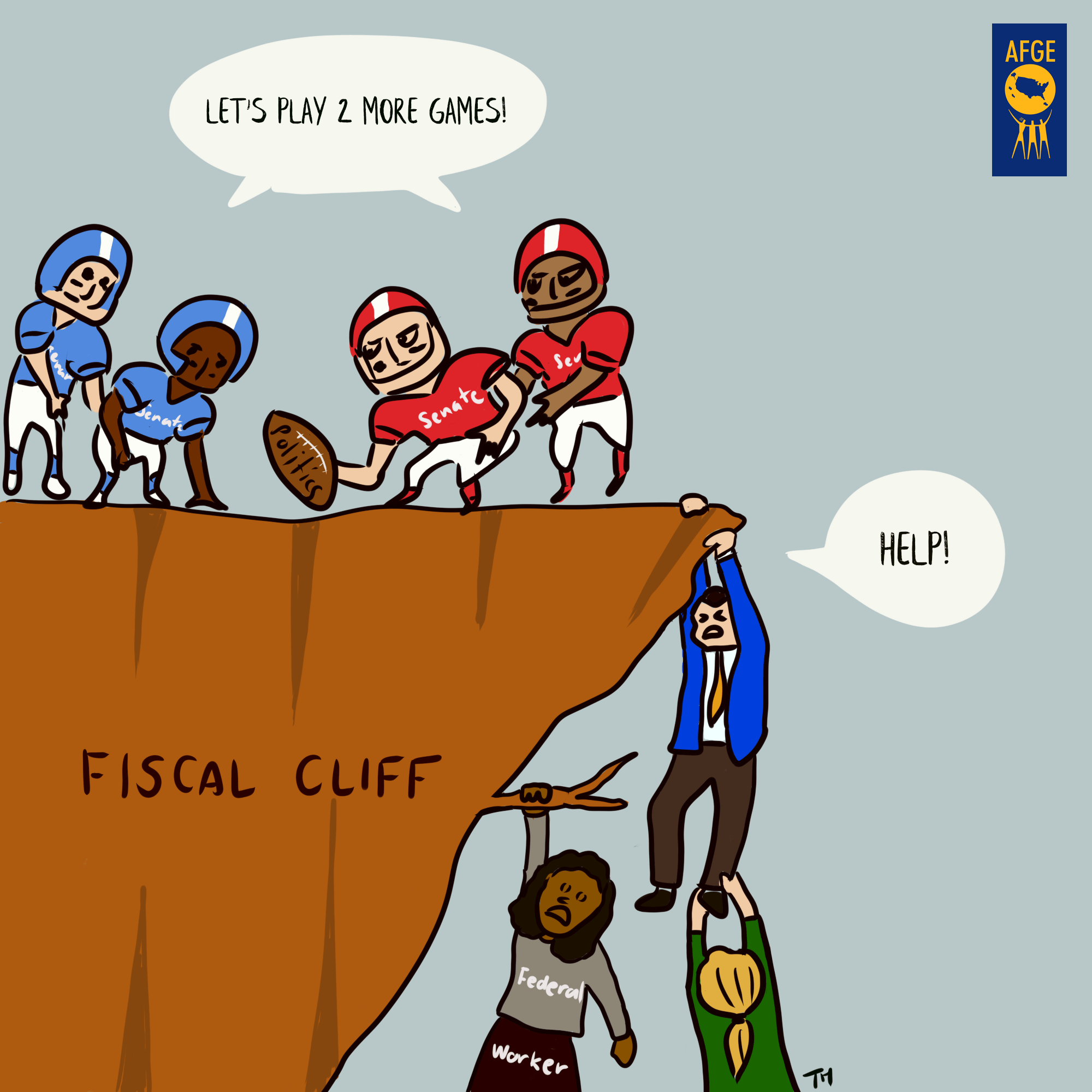 Fiscal cliff illustration by Tichakorn Hill