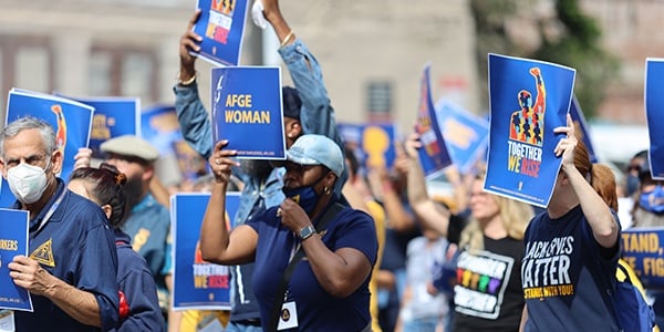 AFGE activists at a march