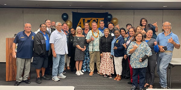 Group of AFGE activists at Hawaii Town Hall event
