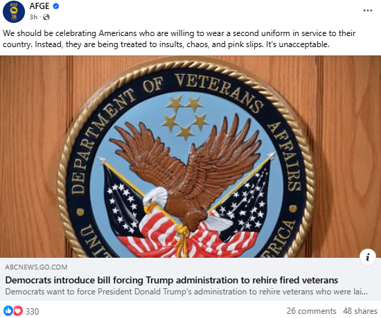 Screenshot of Facebook post
