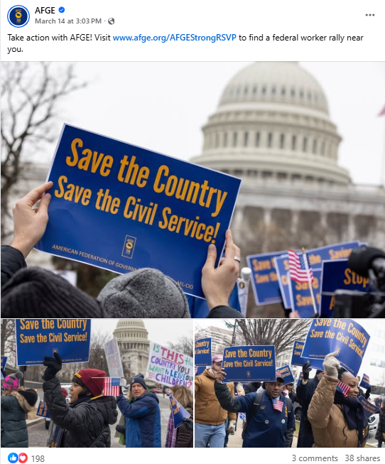 Screenshot of Facebook post