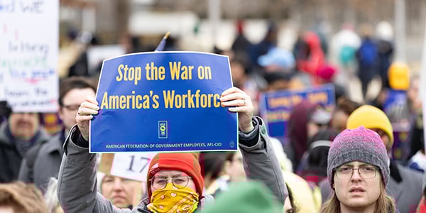 AFGE activists at a rally 