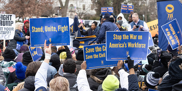 Rally sign at AFGE rally