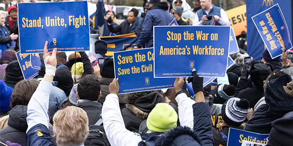 Activists at an AFGE rally