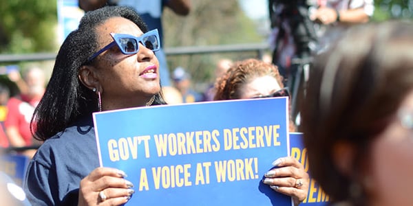 Activist at AFGE rally