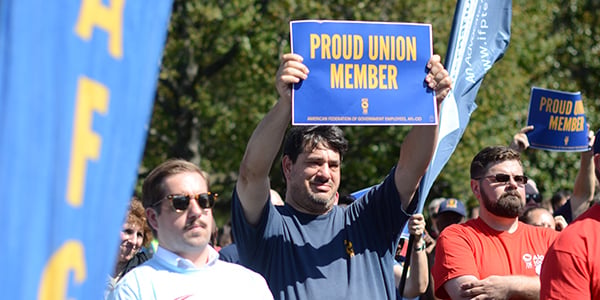 Union activists at AFGE rally