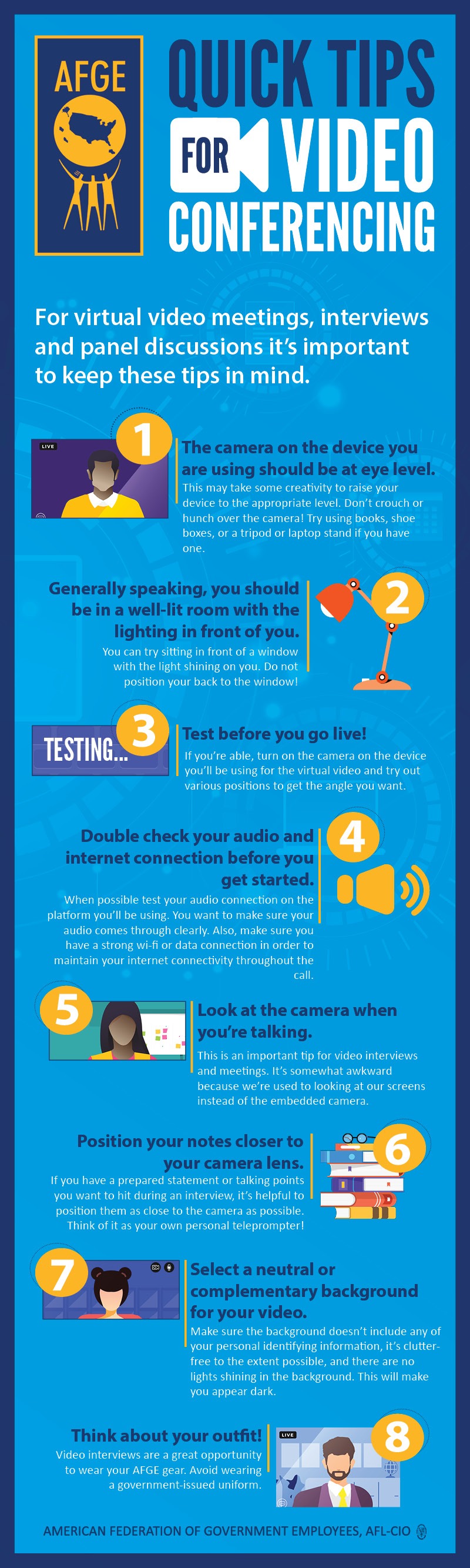 Graphic that says  Quick Tips for Video Conferencing