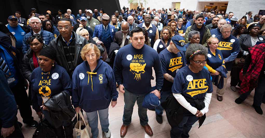 AFGE Members Hold Silent Protest Against Trump’s Anti-Worker Policies