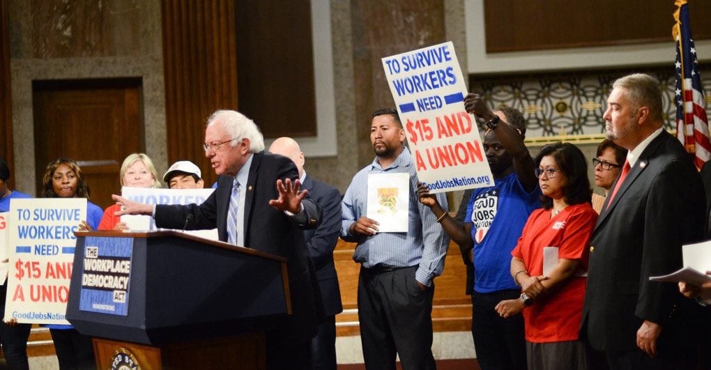 AFGE Leaders on Capitol Hill for Rollout of Sanders' Pro-Worker Bill